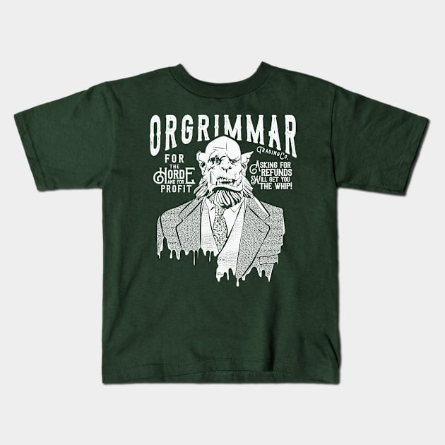 Orgrimmar Trading Co. Kids T-Shirt by horde